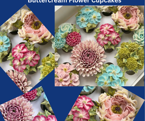 Elegant wedding cupcakes with floral decoration